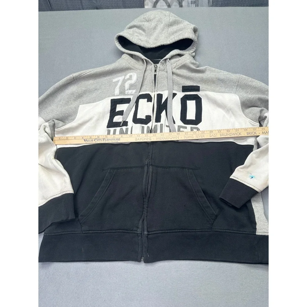 Ecko Unltd Full Zip Hoodie Vintage 90's Mens XXL Streetwear 1972